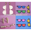 sun glass plated gold zipper puller, colorful sunglasses zipper sliders